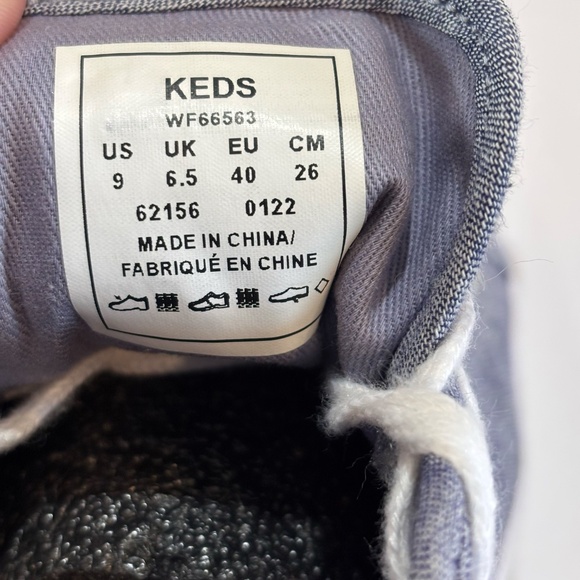 EUC Ked's Women's Kickstart Canvas Sneakers SZ 9 Blue Gray White Lace Up - Picture 8 of 9